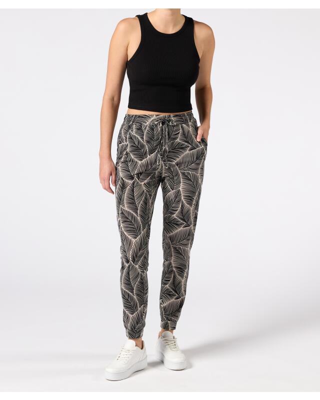 Printed casual trousers for women, cream printed (KiK Bedruckte Freizeithose (creme bedruckt)) — KiK, authentic German product in Morocco