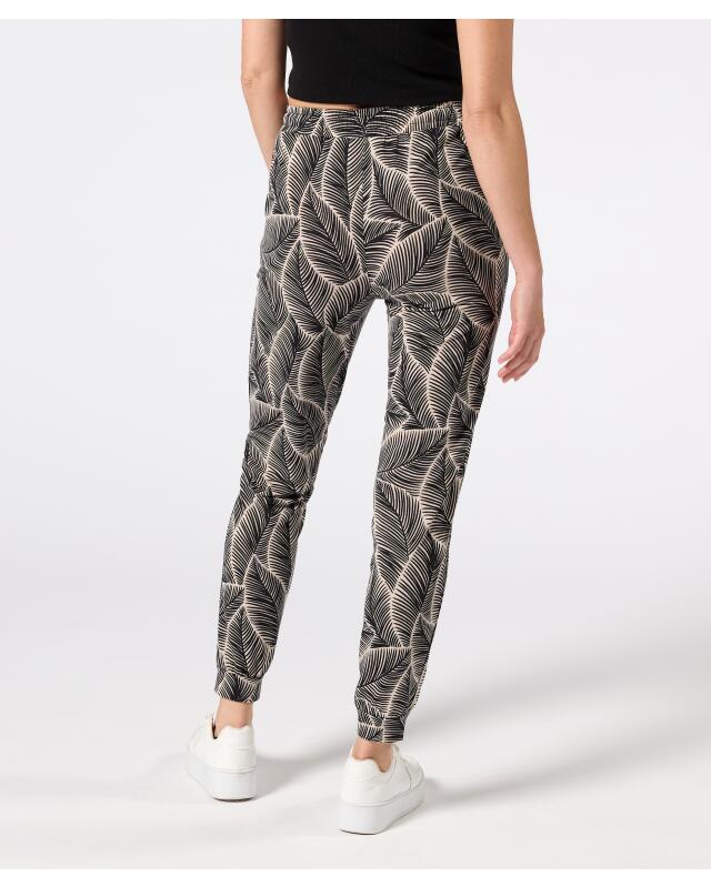 Printed casual trousers for women, cream printed (KiK Bedruckte Freizeithose (creme bedruckt)) — KiK, authentic German product in Morocco