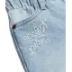 Denim short met borduursel