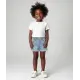 Denim short met borduursel