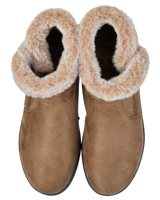Ankle boots with plush trim for women, brown (KiK Stiefeletten mit Plüsch (braun)) — KiK, authentic German product in Morocco