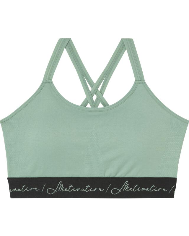 Brassière de sport à col rond femme, kaki (KiK Sport-Bustier mit Rundhalsausschnitt (Khaki)) — KiK, produit allemand authentique au Maroc