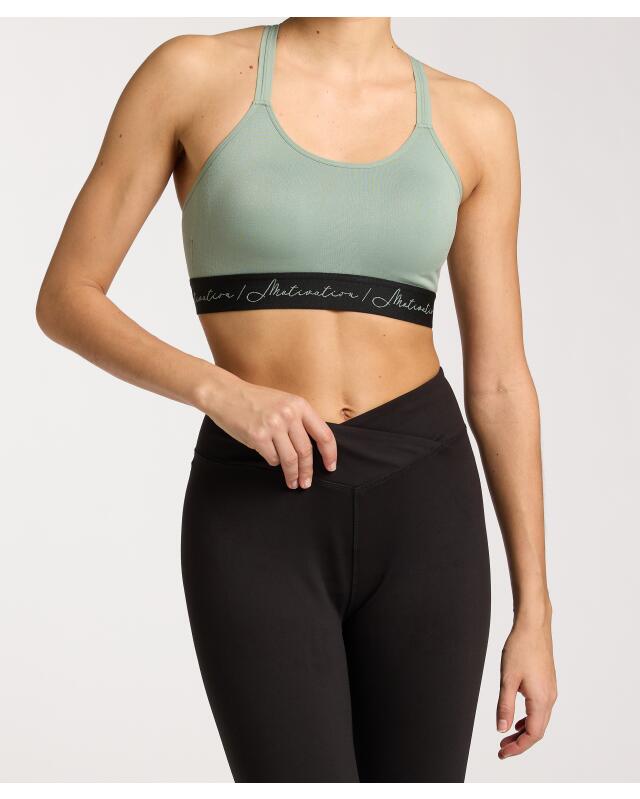Brassière de sport à col rond femme, kaki — KiK, produit allemand authentique au Maroc