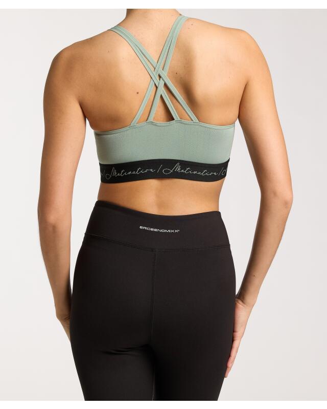 Brassière de sport à col rond femme, kaki (KiK Sport-Bustier mit Rundhalsausschnitt (Khaki)) — KiK, produit allemand authentique au Maroc