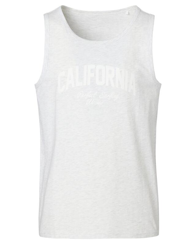 توب بدون أكمام بطبعة أمامية للرجال، إكرو مبرقش (KiK Tanktop mit Frontprint (natur melange)) — KiK, منتج ألماني أصلي في المغرب