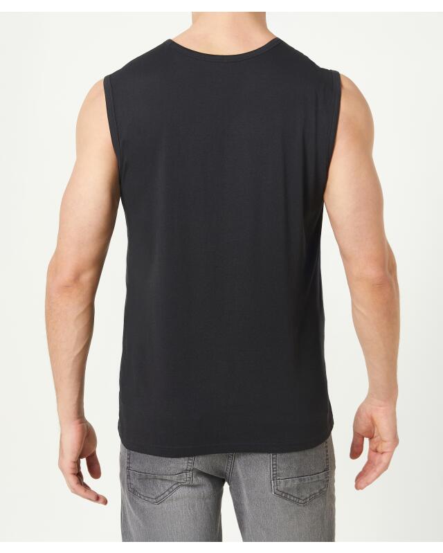 Débardeur à imprimé devant homme, noir (KiK Tanktop mit Frontprint (schwarz)) — KiK, produit allemand authentique au Maroc