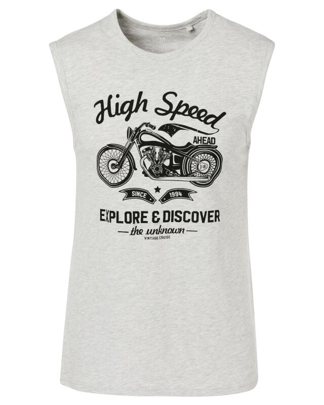 Débardeur à imprimé devant homme, gris chiné (KiK Tanktop mit Frontprint (grau melange)) — KiK, produit allemand authentique au Maroc