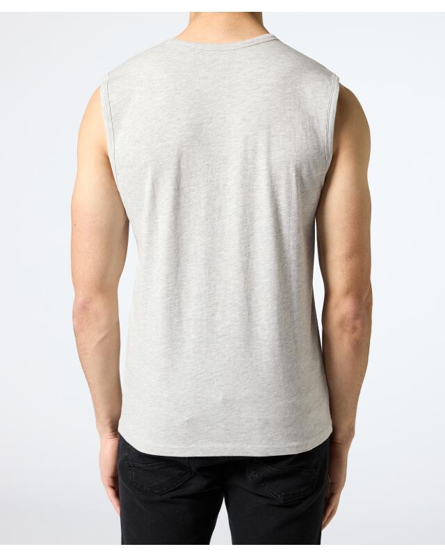 Débardeur à imprimé devant homme, gris chiné (KiK Tanktop mit Frontprint (grau melange)) — KiK, produit allemand authentique au Maroc