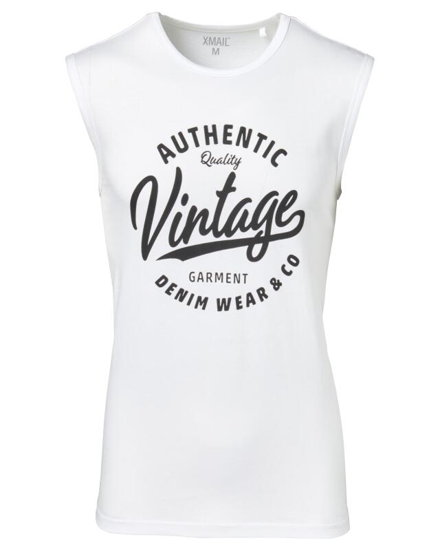 Débardeur à imprimé devant homme, blanc (KiK Tanktop mit Frontprint (weiß)) — KiK, produit allemand authentique au Maroc