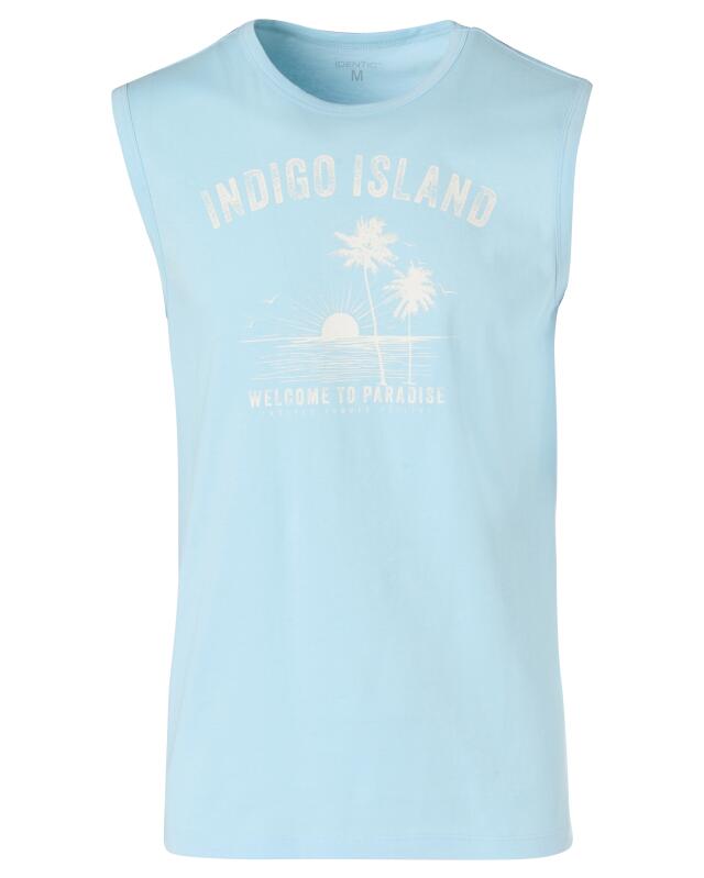 Débardeur à imprimé devant homme, bleu clair (KiK Tanktop mit Frontprint (hellblau)) — KiK, produit allemand authentique au Maroc