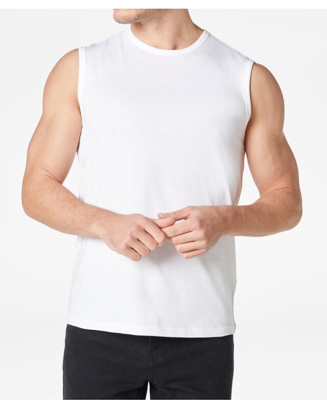 Débardeur basique homme, blanc — KiK, produit allemand authentique au Maroc