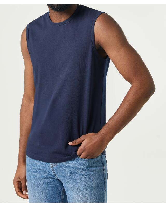 Débardeur basique homme, bleu marine — KiK, produit allemand authentique au Maroc