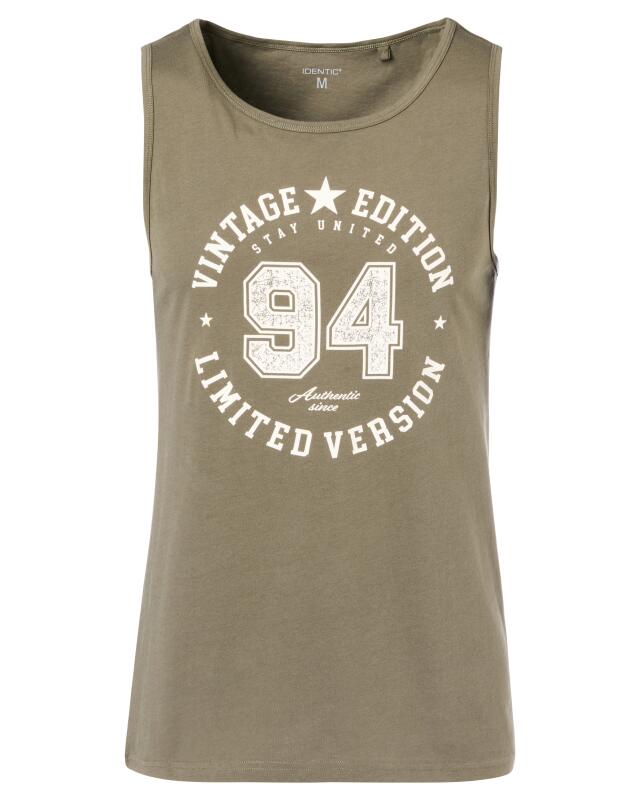 Débardeur à imprimé devant homme, kaki (KiK Tanktop mit Frontprint (Khaki)) — KiK, produit allemand authentique au Maroc