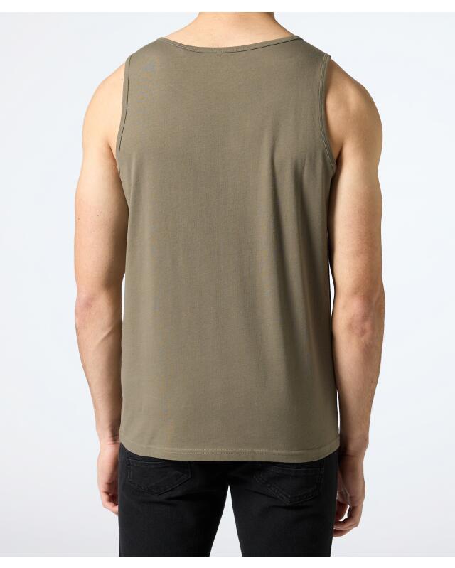 Débardeur à imprimé devant homme, kaki (KiK Tanktop mit Frontprint (Khaki)) — KiK, produit allemand authentique au Maroc