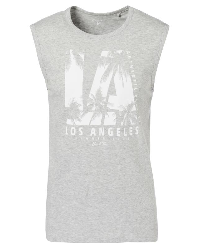 Débardeur à imprimé devant homme, gris chiné (KiK Tanktop mit Frontprint (grau melange)) — KiK, produit allemand authentique au Maroc