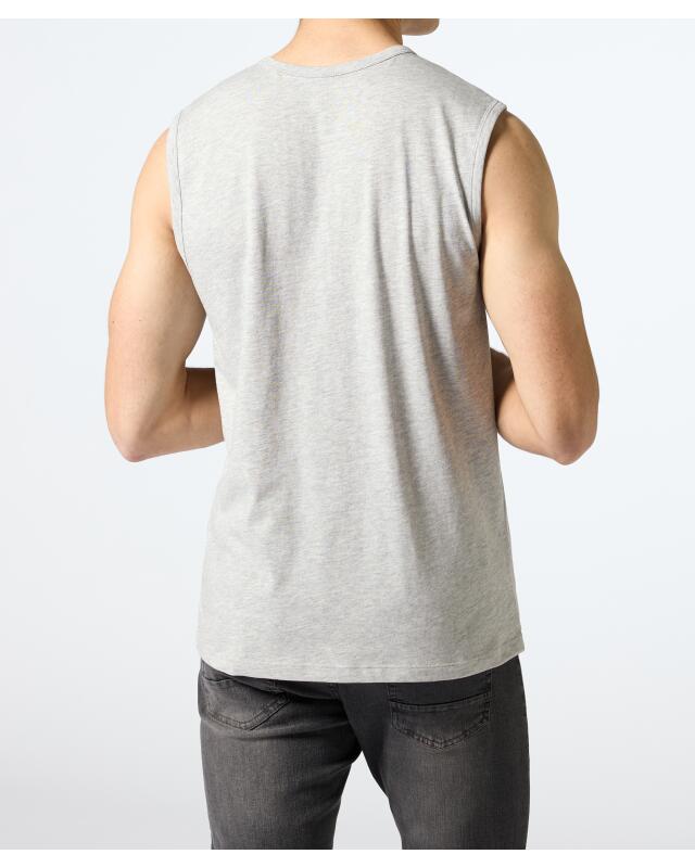 Débardeur à imprimé devant homme, gris chiné (KiK Tanktop mit Frontprint (grau melange)) — KiK, produit allemand authentique au Maroc