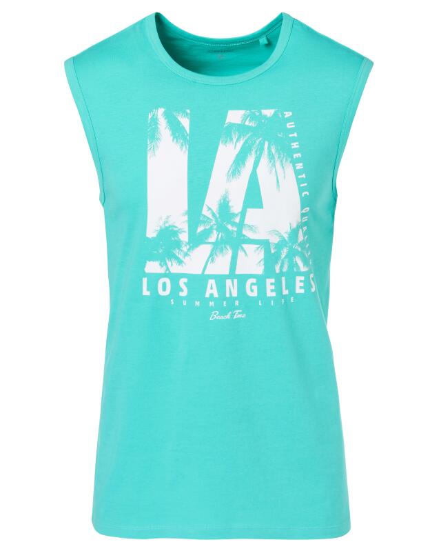 Débardeur à imprimé devant homme, turquoise (KiK Tanktop mit Frontprint (türkis)) — KiK, produit allemand authentique au Maroc