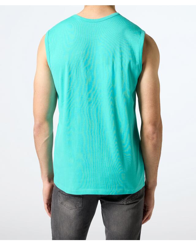 Débardeur à imprimé devant homme, turquoise (KiK Tanktop mit Frontprint (türkis)) — KiK, produit allemand authentique au Maroc
