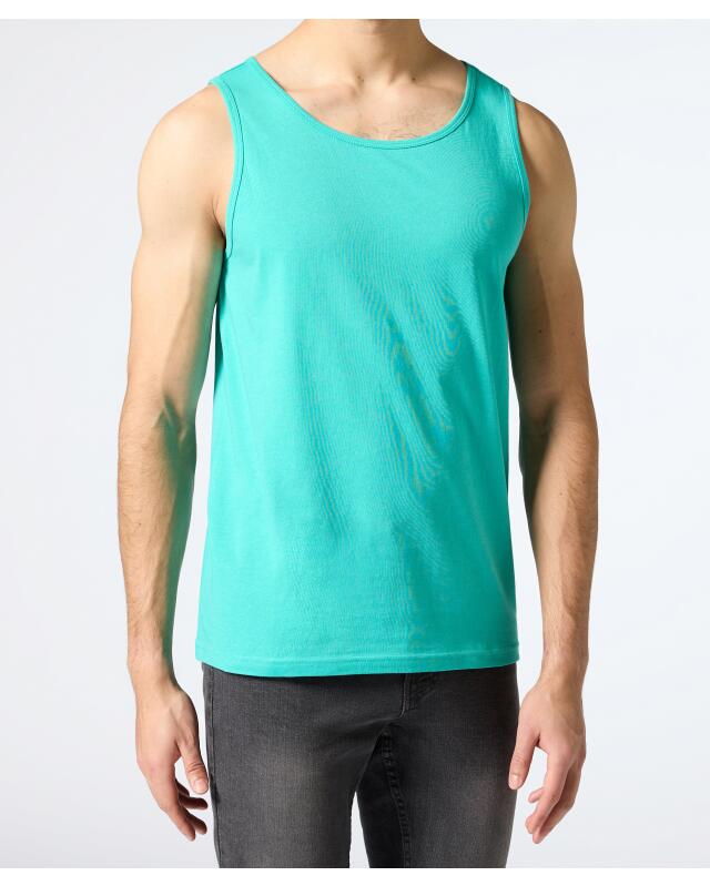 Débardeur simple homme, turquoise — KiK, produit allemand authentique au Maroc