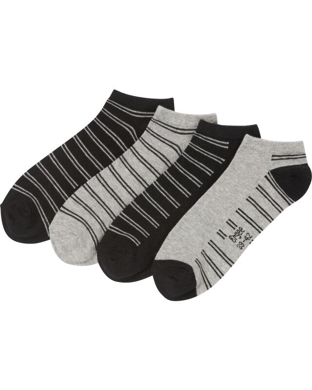Socquettes à rayures contrastées homme, noir (KiK Sneakersocken mit Kontraststreifen (schwarz)) — KiK, produit allemand authentique au Maroc