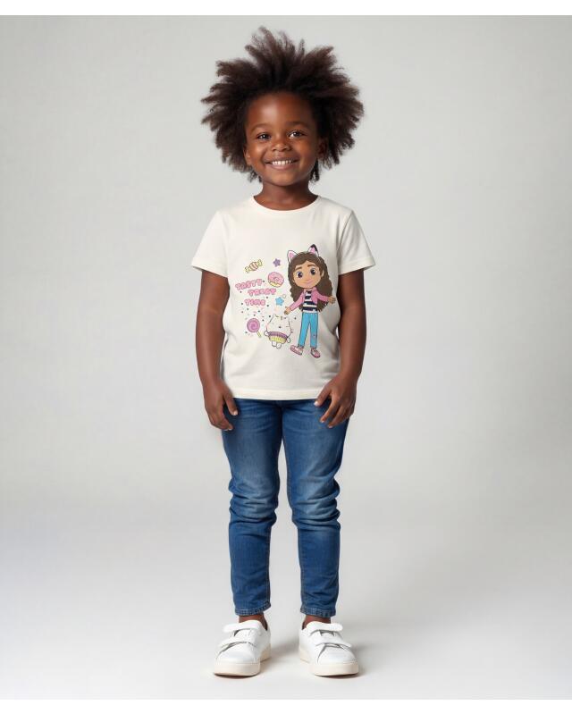 T-shirt à imprimé devant et dos fille, beige (KiK T-Shirt mit Front- und Rückenprint (Beige)) — KiK, produit allemand authentique au Maroc