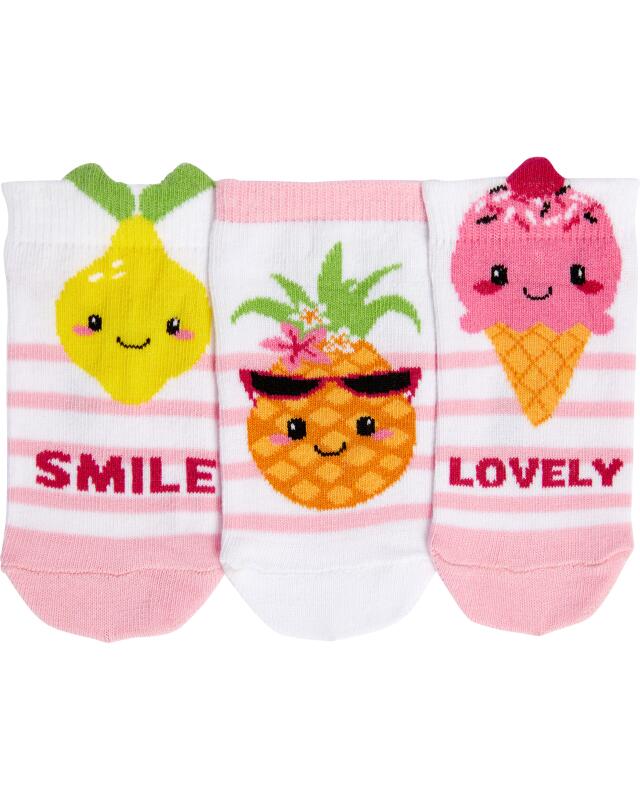جوارب قصيرة لطيفة للبنات، أبيض/وردي (KiK Niedliche Sneakersocken (weiß/rosa)) — KiK, منتج ألماني أصلي في المغرب