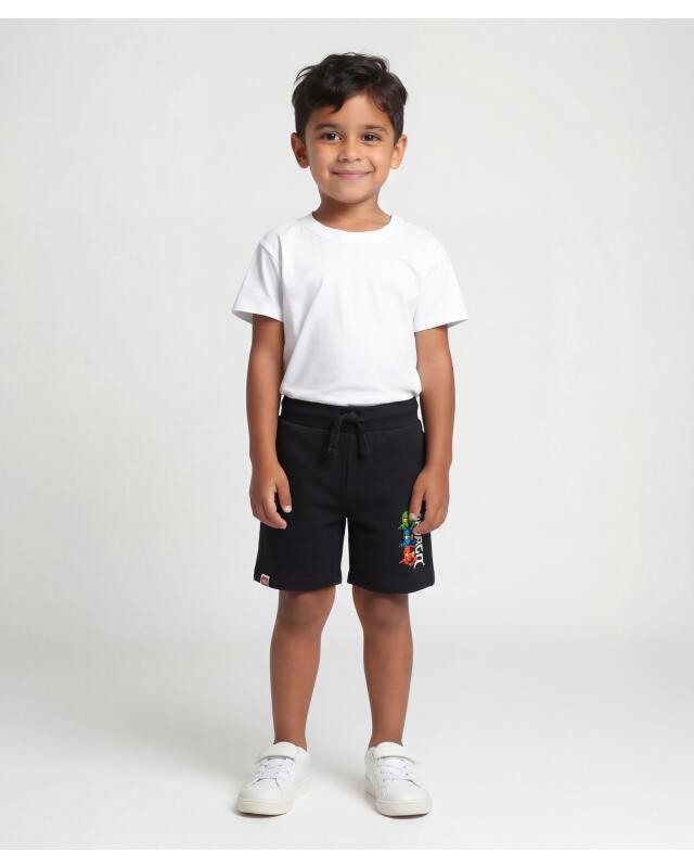 Short en sweat à imprimé cool fille, noir (KiK Sweatshorts mit coolem Print (schwarz)) — KiK, produit allemand authentique au Maroc