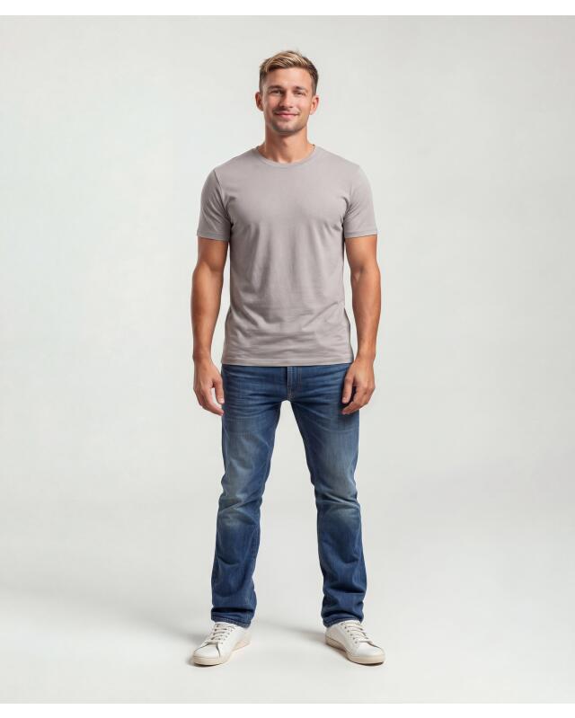 T-shirt basique homme, gris (KiK Basic T-Shirt (grau)) — KiK, produit allemand authentique au Maroc