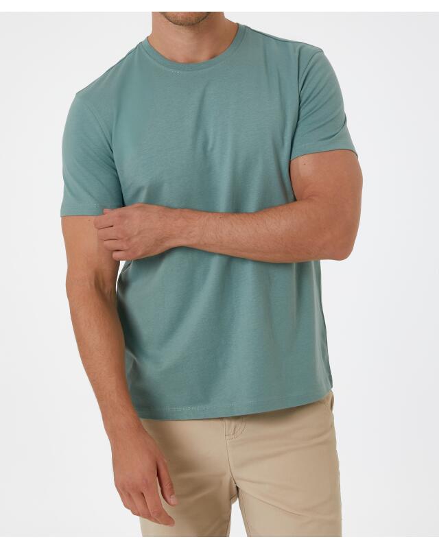 Basic T-shirt for men, grey/blue (KiK Basic T-Shirt (grau/blau)) — KiK, authentic German product in Morocco