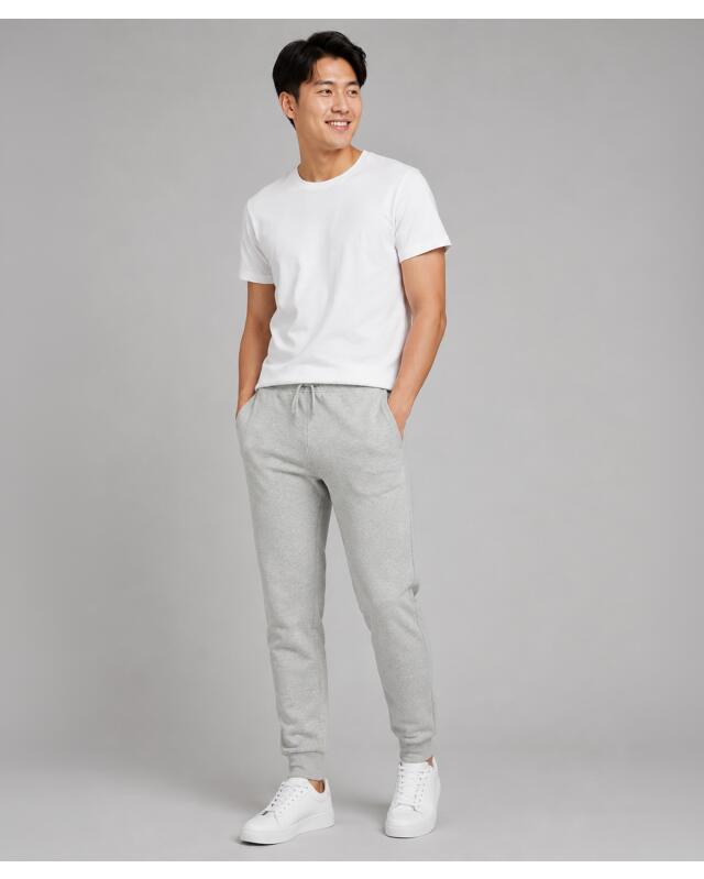 Pantalon de jogging chiné homme, gris chiné (KiK Jogginghose in Melange (grau melange)) — KiK, produit allemand authentique au Maroc