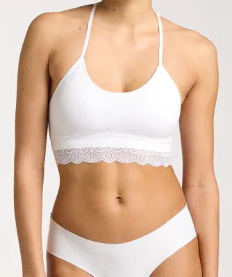 Weißes Bustier mit Spitze