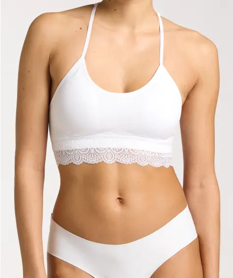 Weißes Bustier mit Spitze