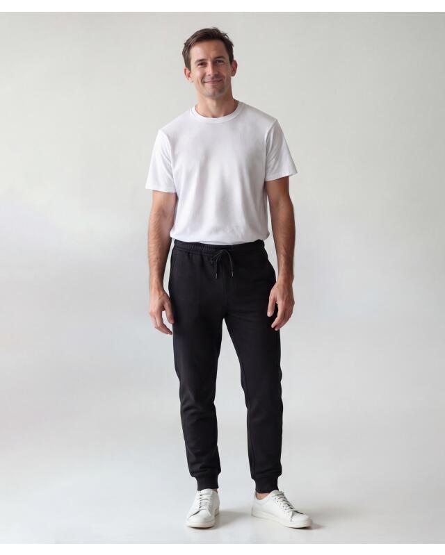 Basic joggers for men, black (KiK Basic Jogginghose (schwarz)) — KiK, authentic German product in Morocco