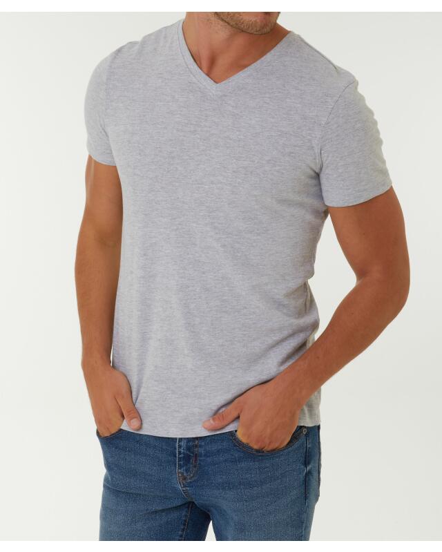 تيشيرت أساسي للرجال، رمادي مبرقش (KiK Basic T-Shirt (grau melange)) — KiK, منتج ألماني أصلي في المغرب