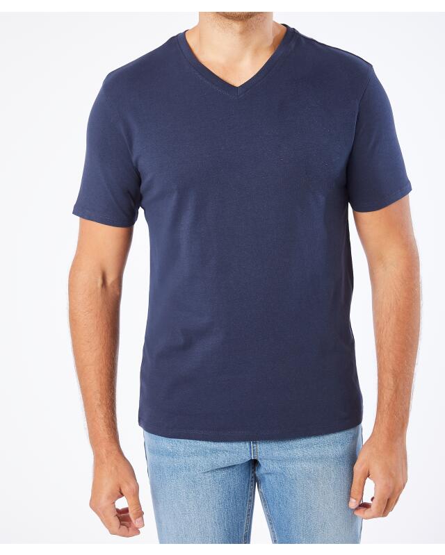 Basic T-shirt for men, navy (KiK Basic T-Shirt (dunkelblau)) — KiK, authentic German product in Morocco