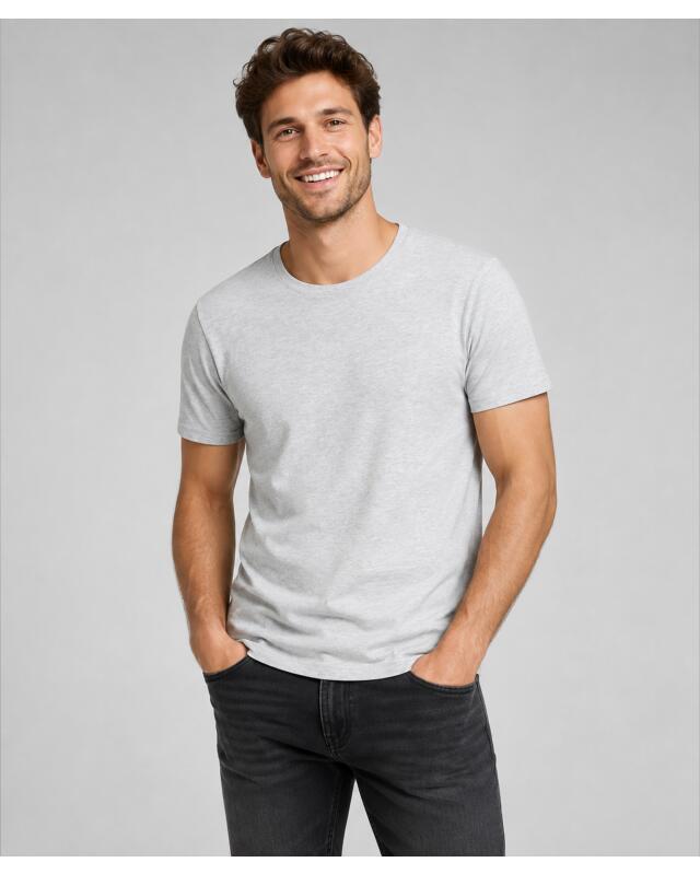 تيشيرت أساسي للرجال، رمادي مبرقش (KiK Basic T-Shirt (grau melange)) — KiK, منتج ألماني أصلي في المغرب