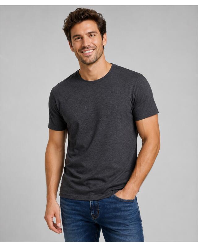 T-shirt basique homme, anthracite chiné (KiK Basic T-Shirt (anthrazit melange)) — KiK, produit allemand authentique au Maroc