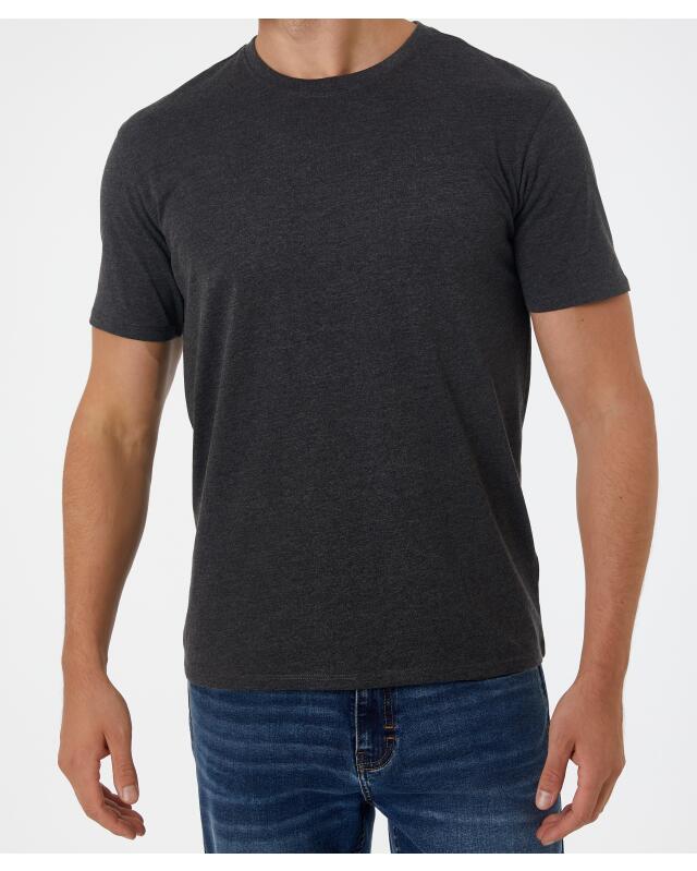 T-shirt basique homme, anthracite chiné (KiK Basic T-Shirt (anthrazit melange)) — KiK, produit allemand authentique au Maroc