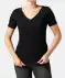 T-Shirt mit Zierknopfleiste schwarz