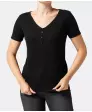 T-Shirt mit Zierknopfleiste