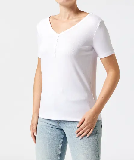 T-shirt met decoratieve knoopsluiting