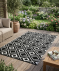 Gemusterter Outdoorteppich schwarz