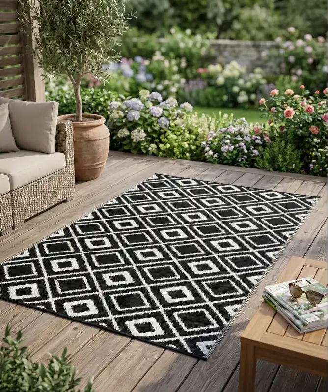 Gemusterter Outdoorteppich