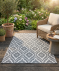 Gemusterter Outdoorteppich grau gemustert
