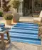 Gestreifter Outdoorteppich blau