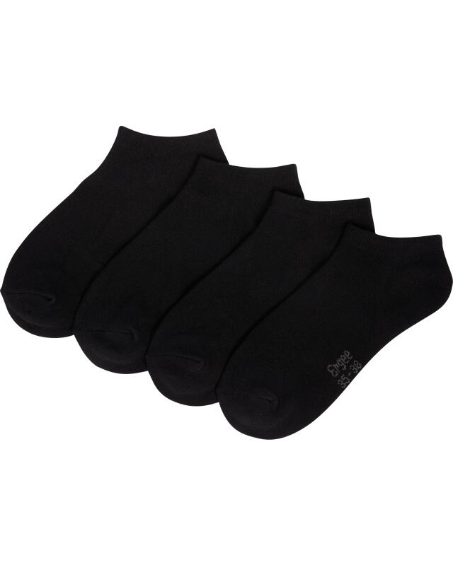 Plain trainer socks for women, black (KiK Schlichte Sneakersocken (schwarz)) — KiK, authentic German product in Morocco