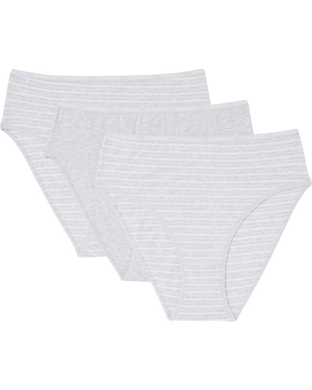 Slips à inscriptions femme, gris chiné (KiK Slips mit Schriftzügen (grau melange)) — KiK, produit allemand authentique au Maroc