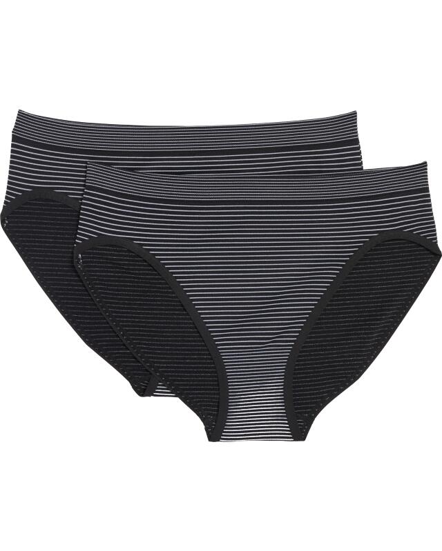 Striped briefs for women, black (KiK Gestreifte Slips (schwarz)) — KiK, authentic German product in Morocco