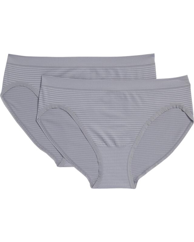 Slips à rayures femme, gris chiné (KiK Gestreifte Slips (grau melange)) — KiK, produit allemand authentique au Maroc