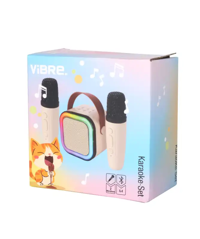 Mini Karaoke-Set mit 2 Mikrofonen